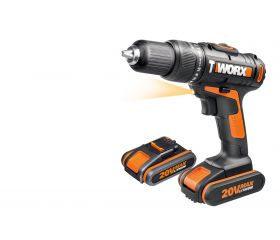 Worx WX371.1 - Taladro percutor 20V 2.0Ah (2 bat)